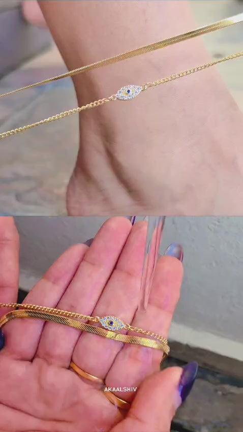 Nazar Double Anklet